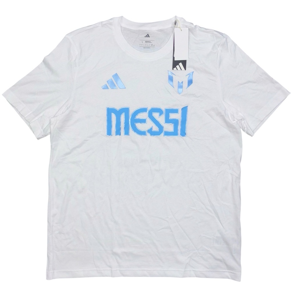 Adidas Lionel Messi Argentina White Soccer Jersey T Shirt